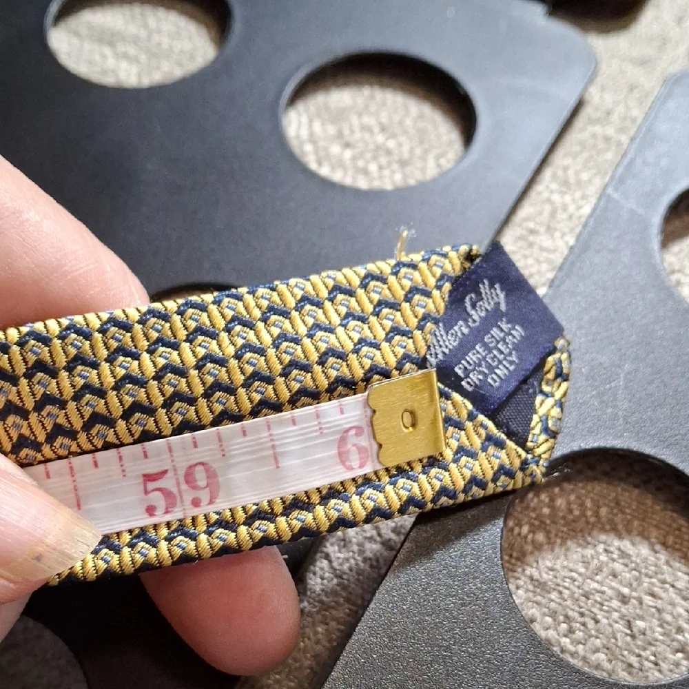 Allen Solly Gold and Black Tie with Micro-Pattern